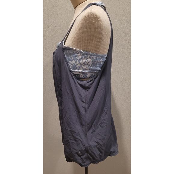 PrAna Racer Back Yoga Tank With Built-in Bra Grey Size M - Picture 3 of 6